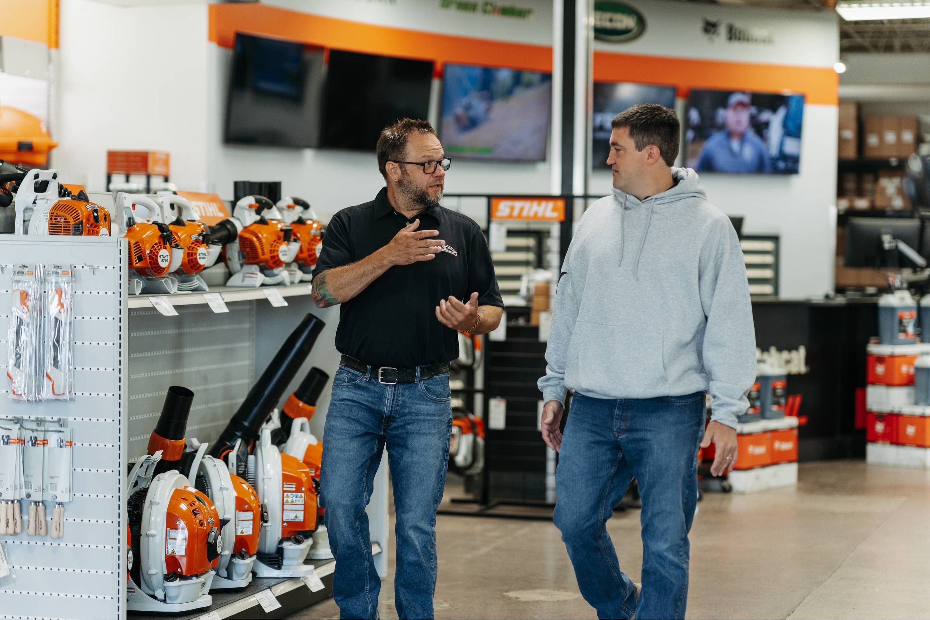 Customer browsing stihl tools