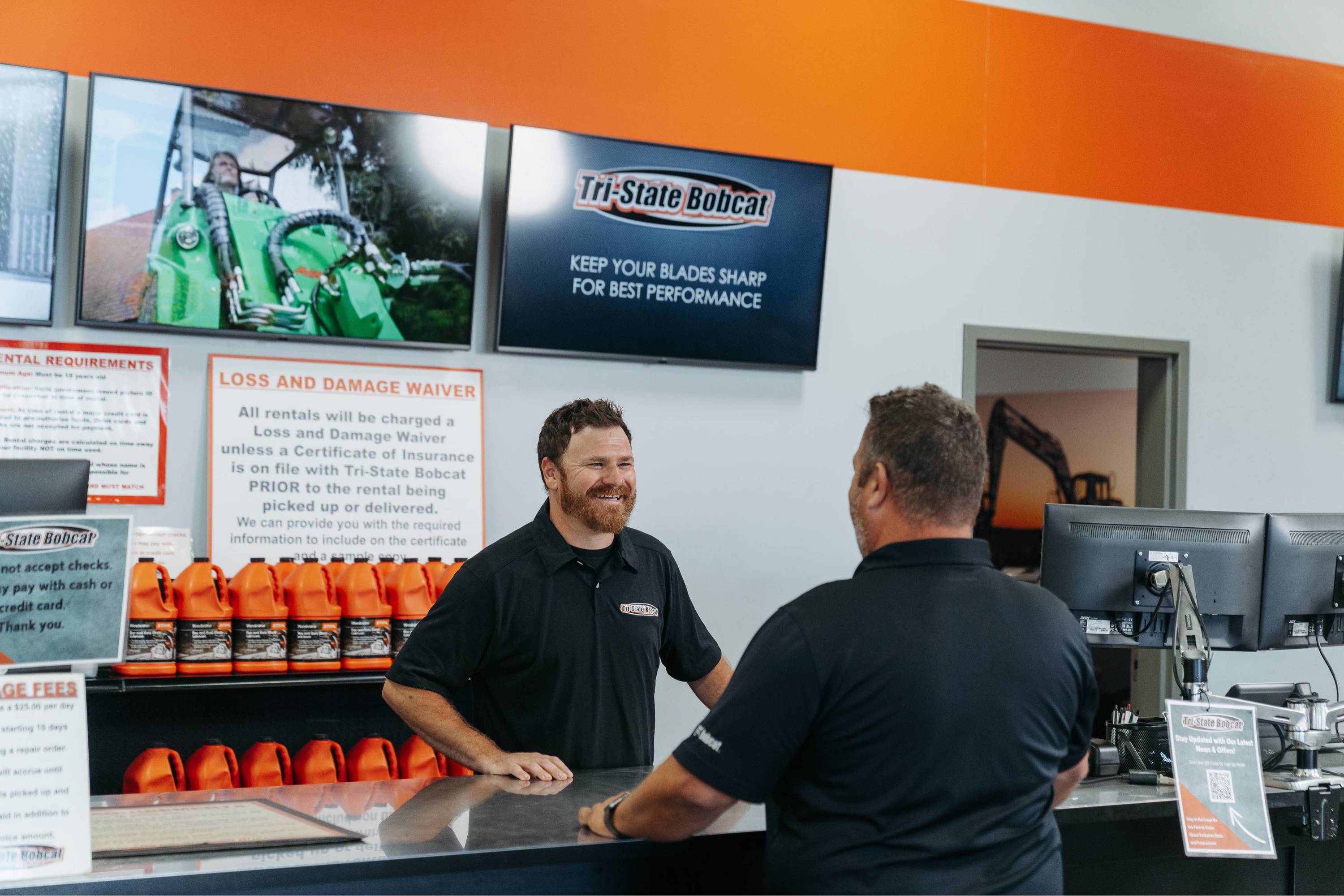 Cusomter renting bobcat skid steer